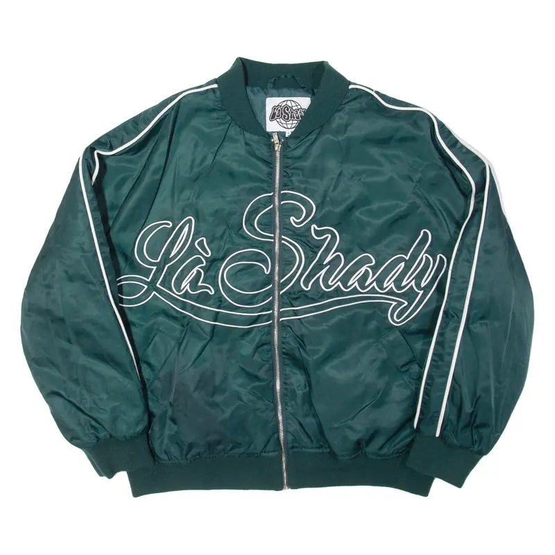 La Shady Womens Bomber Jacket Green M 1