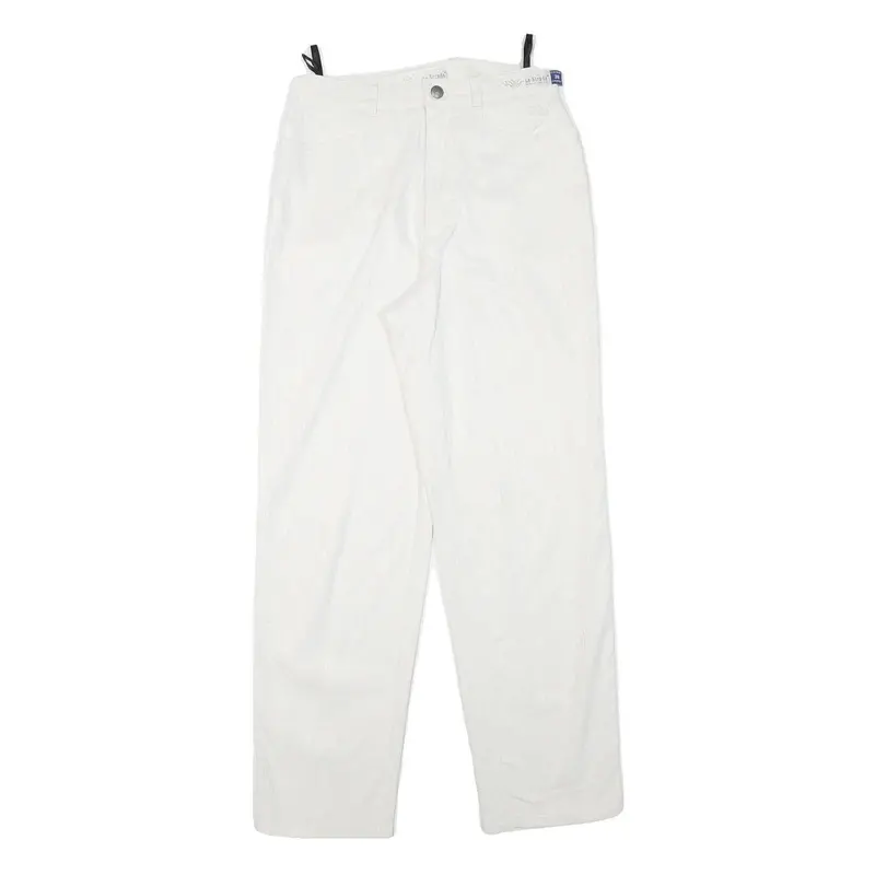 La Strada Womens White Regular Fit Straight Trousers W28 L29 Polyester Blend Zip 1