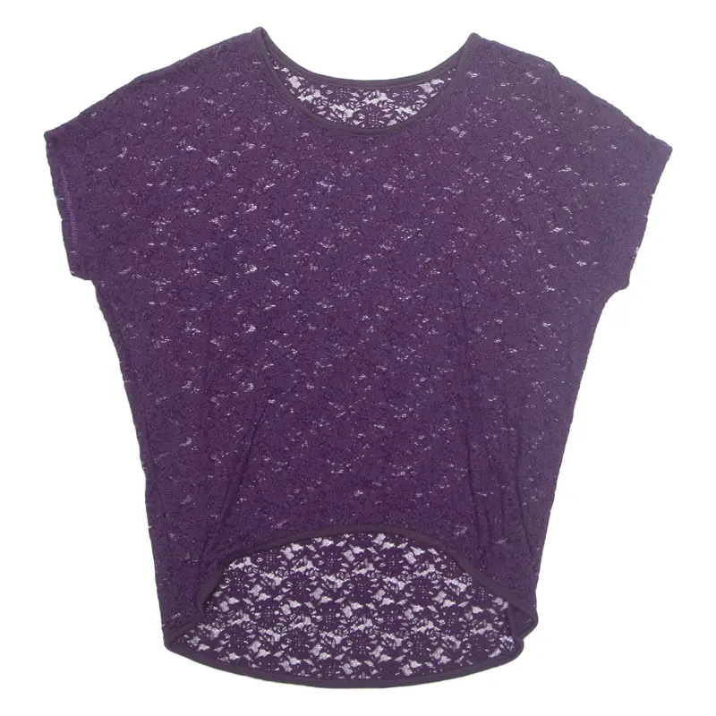 Lace Womens Top Purple L 1