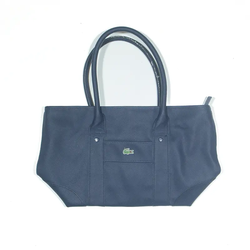 Lacoste Leather Look Shoulder Bag Blue Womens 1