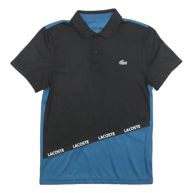 Lacoste Mens Black & Blue Sport Polo Shirt Xs Polyester Blend Ultra Dry 1