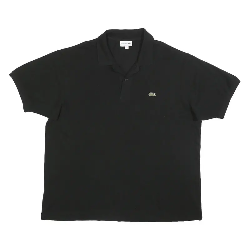 Lacoste Mens Black Short Sleeve Plain Xl Cotton Polo Shirt Classic Casual 1