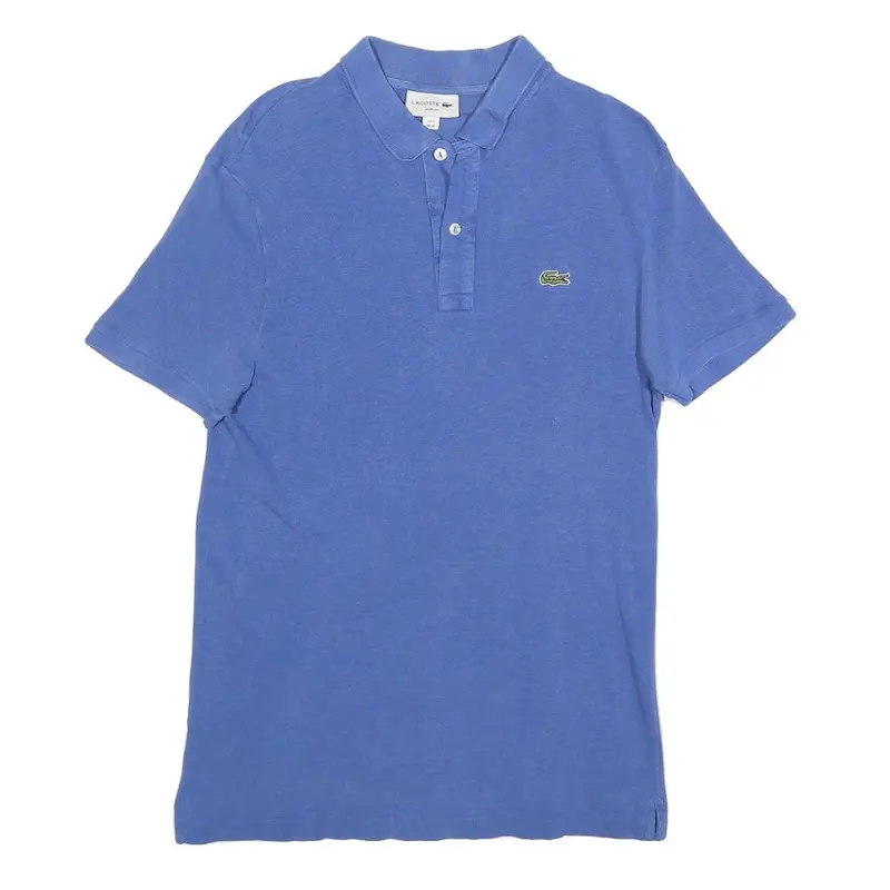 Lacoste Mens Blue Polo Shirt M Cotton Blend Short Sleeve Classic Fit 1