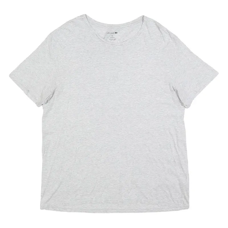 Lacoste Mens Grey Cotton Blend T-Shirt 2Xl Short Sleeve Round Neck Basic Casual 1