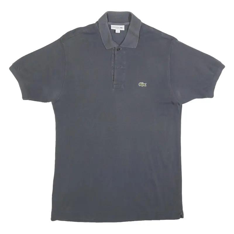 Lacoste Mens Grey Short Sleeve Plain Polo Shirt S Classic Cotton Crocodile Logo 1