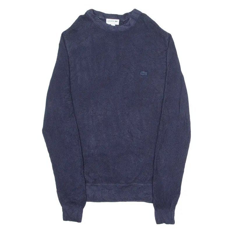 Lacoste Mens Jumper Blue Open Knit S 1