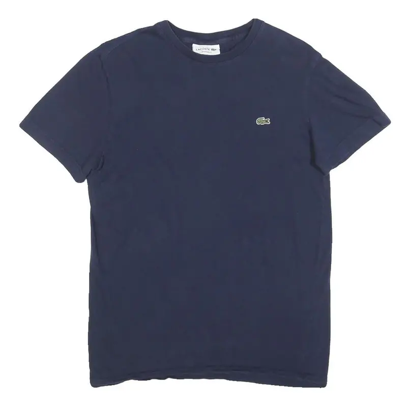 Lacoste Mens Navy Blue Classic T-Shirt S Short Sleeve Crew Neck Cotton Blend 1
