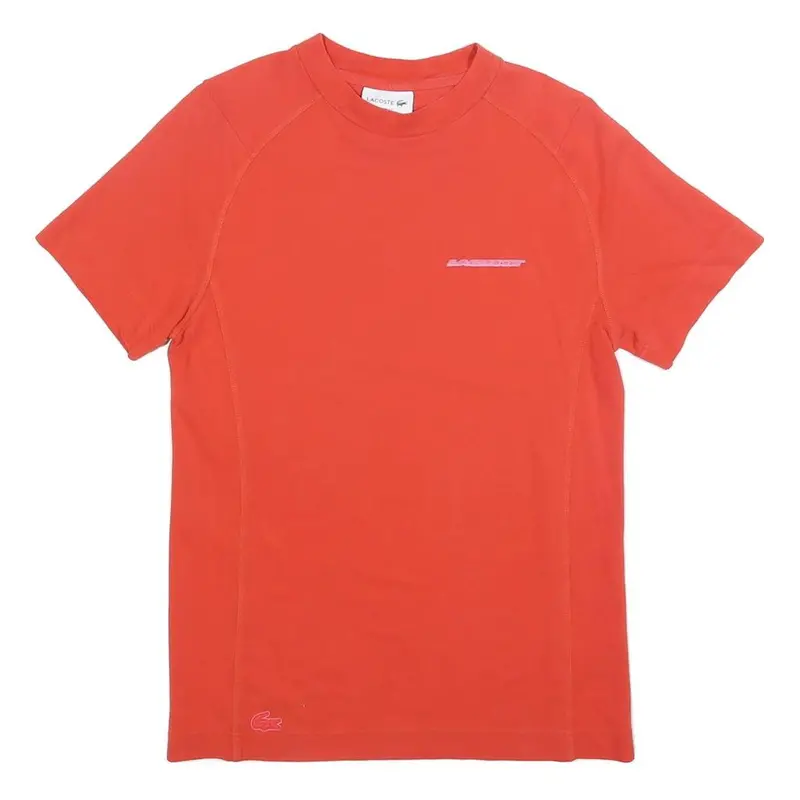 Lacoste Mens Red Short Sleeve Crew Neck T-Shirt S Cotton Blend 1