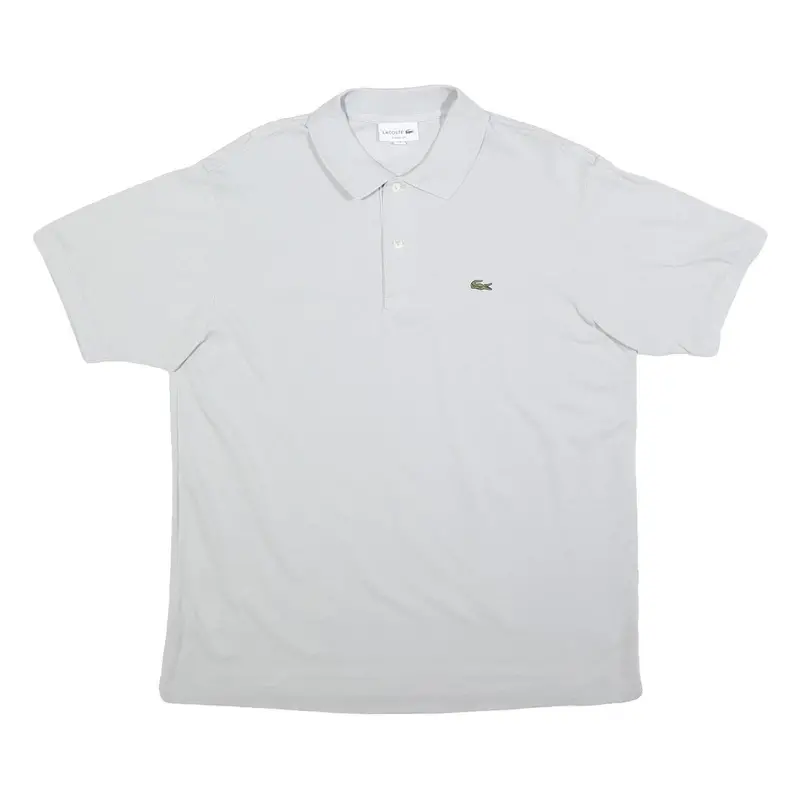 Lacoste Mens White Short Sleeve Plain Xl Cotton Blend Polo Shirt Classic 1