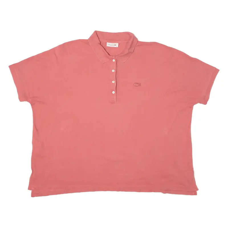Lacoste Relaxed Fit Womens Polo Shirt Pink Xl 1