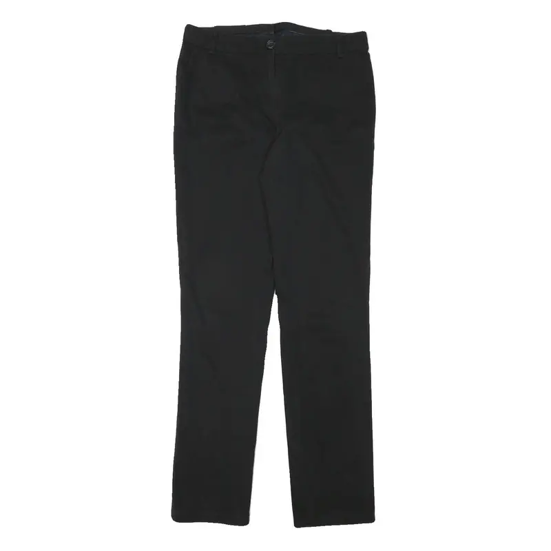 Lacoste Womens Black Slim Cotton Blend Trousers W30 L32 Zip Casual 1