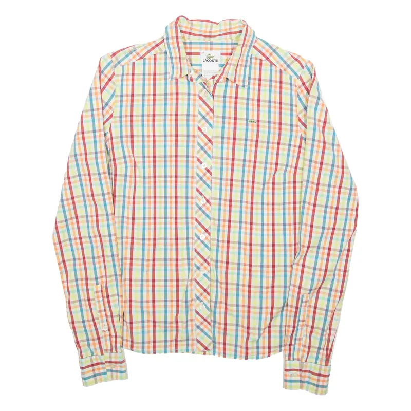 Lacoste Womens Shirt Red Striped Long Sleeve S 1