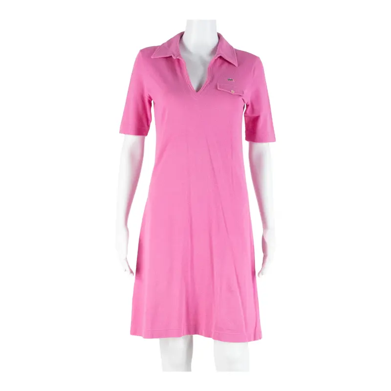 Lacoste Womens T-Shirt Dress Pink Short Sleeve Knee Length S 1
