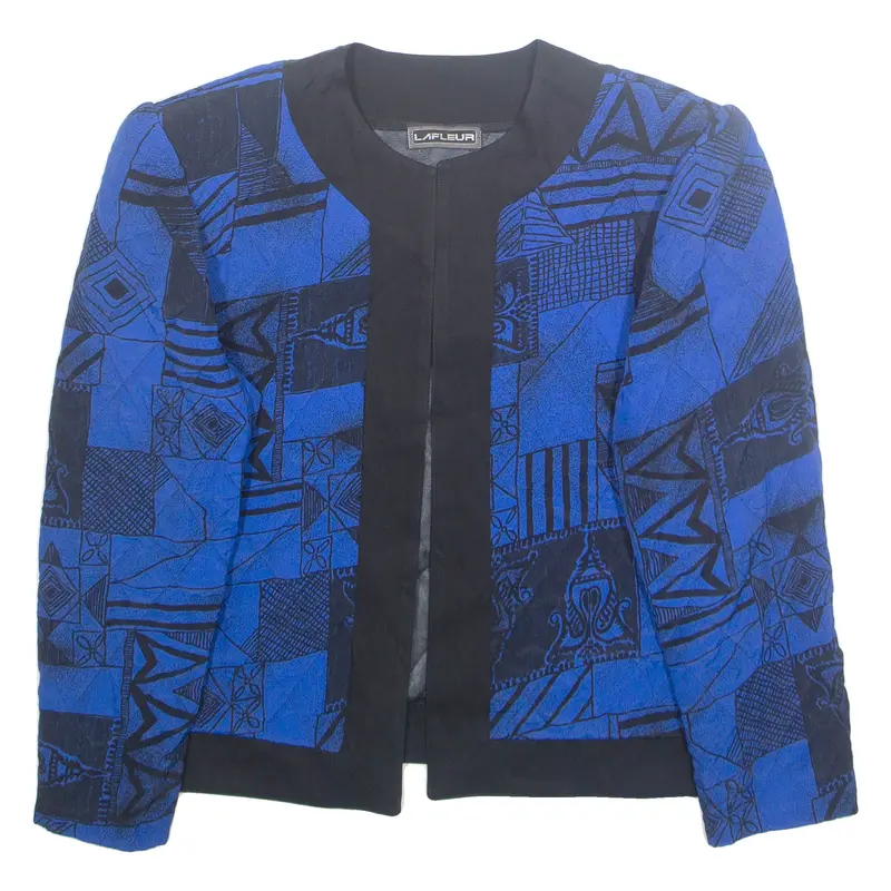 Lafleur Womens Jacket Blue Crazy Pattern L 1