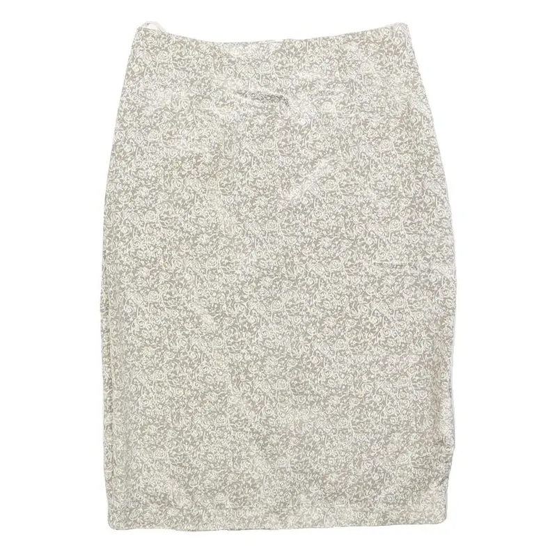 Lagenes Womens Beige Floral Pencil Knee Length Polyester Skirt Size S Elegant 1