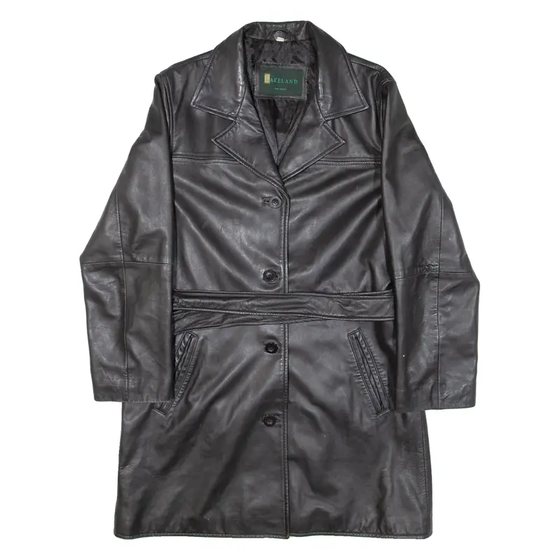 Lakeland Womens Trench Coat Black Leather M 1