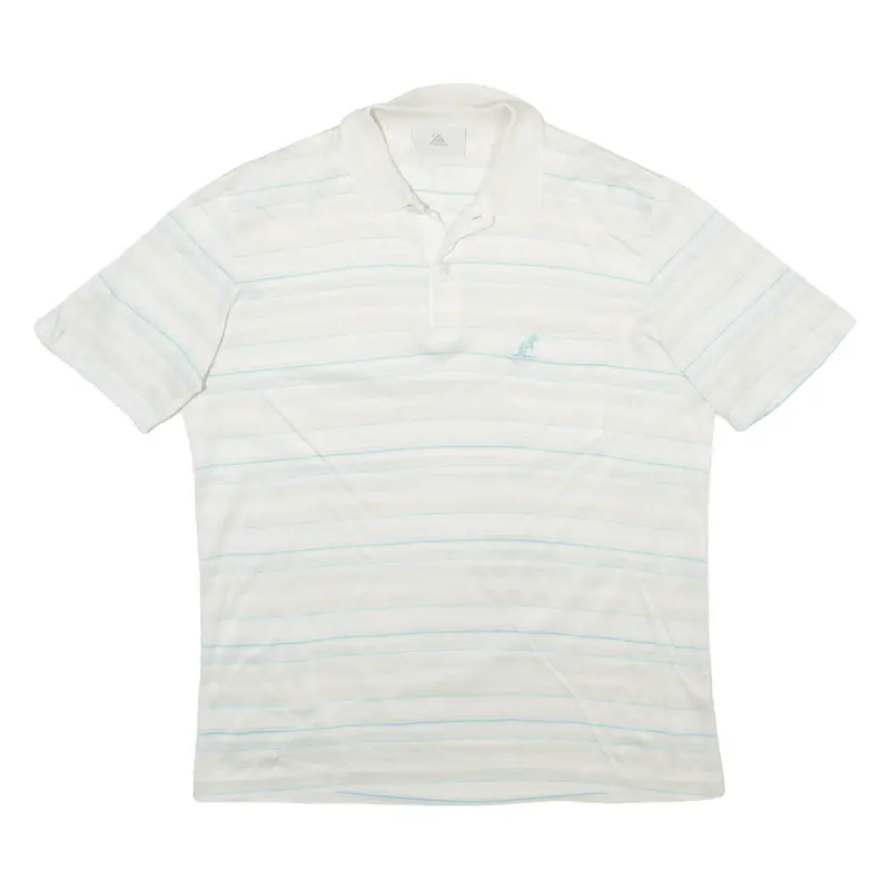 L'alpina Mens Polo Shirt White Striped L 1