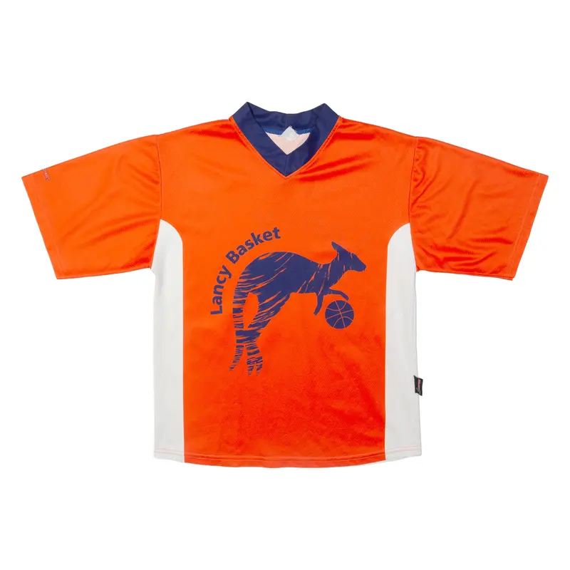 Lancy Basket Mens Jersey Orange V-Neck Xxs 1