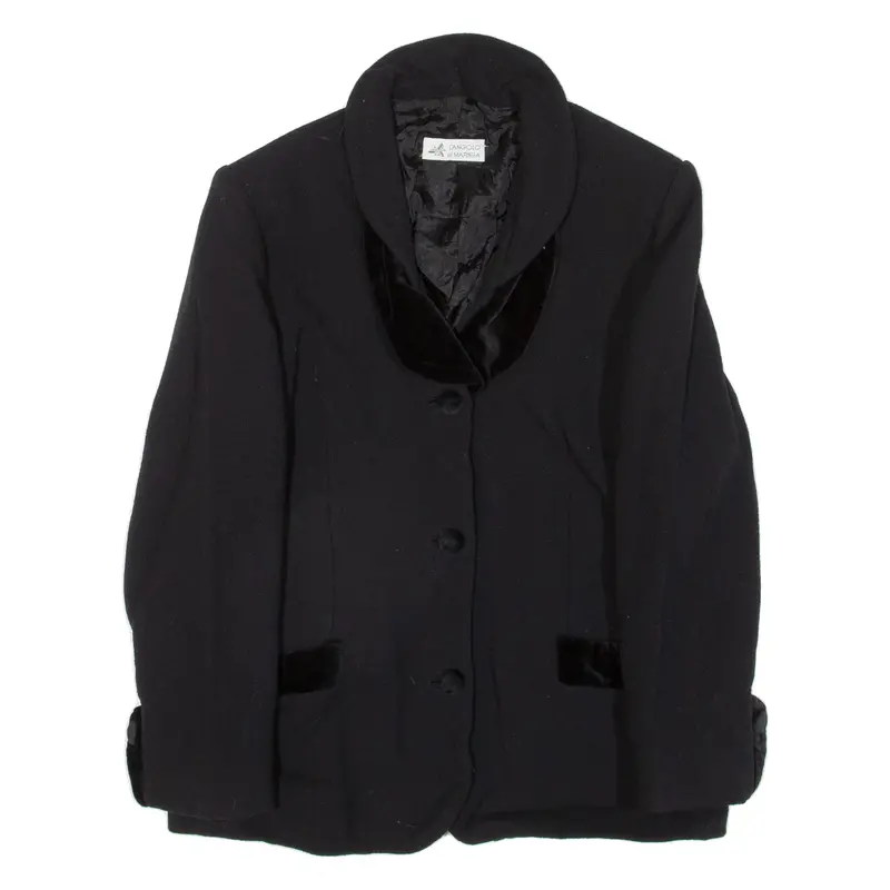 L'angolo Di Marisa Womens Blazer Jacket Black Knit S 1