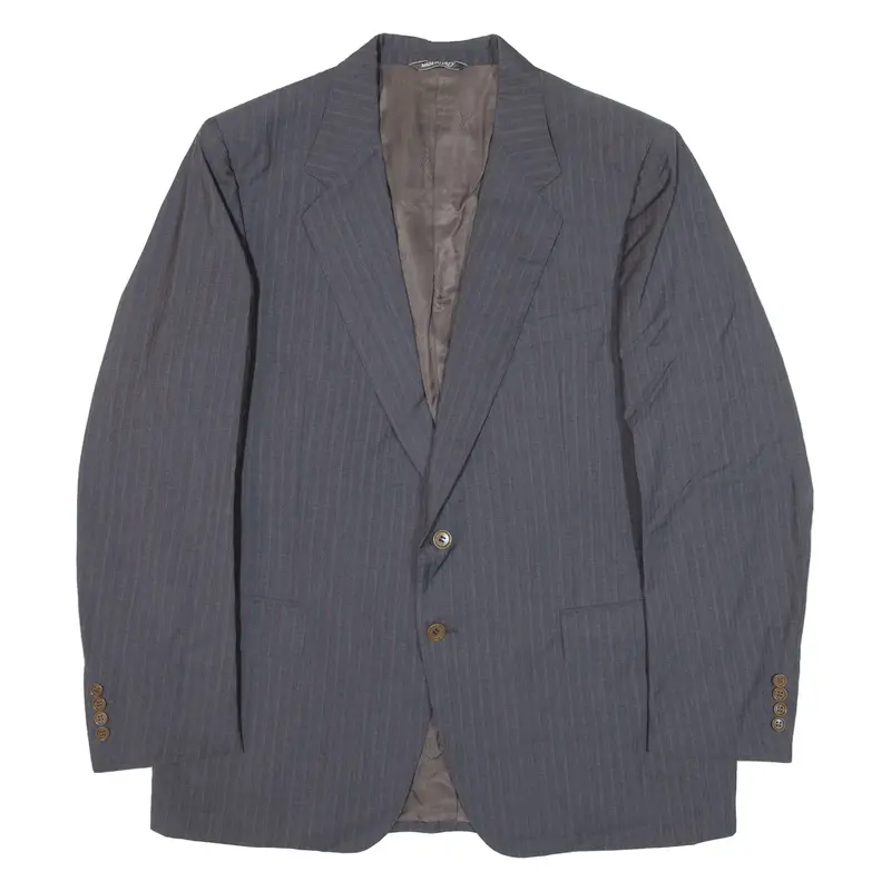 Lanvin Mens Blazer Jacket Blue Wool Pinstripe Xl 1