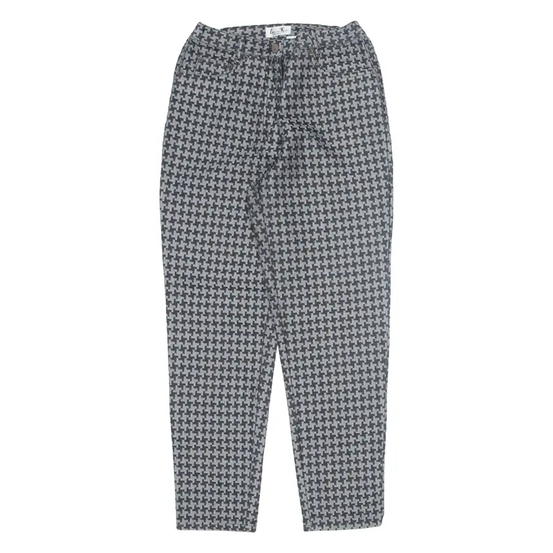 Laura Kent Houndstooth Womens Trousers Grey Regular Tapered 90S W26 L28 1