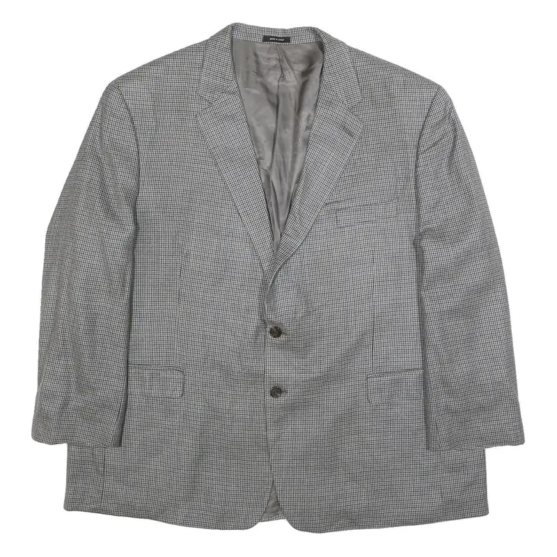 Lauren Ralph Lauren Mens Grey & Black Tailored Silk Blend Classic Jacket 2Xl 1