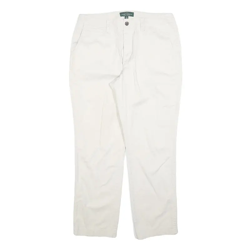 Lauren Ralph Lauren Womens Cotton Blend White Regular Straight Trousers W34 L30 1