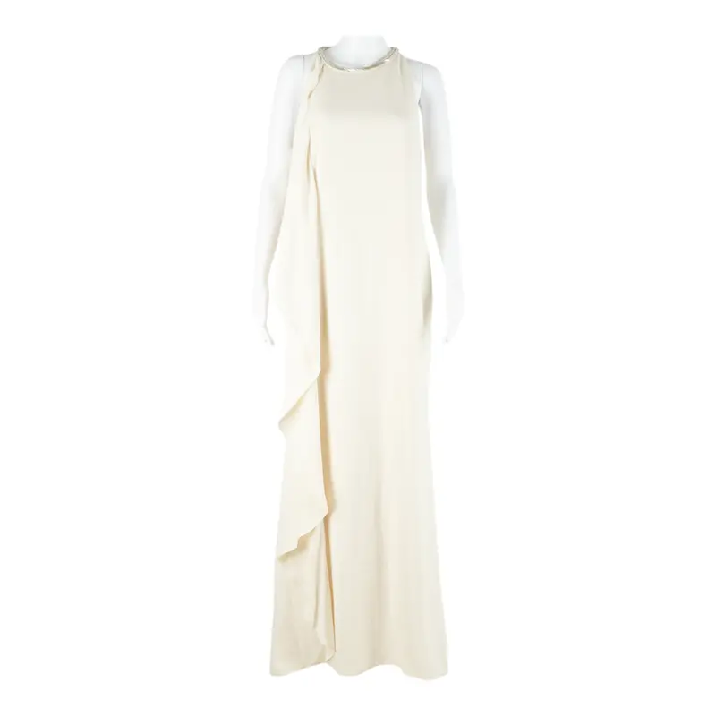 Lauren Ralph Lauren Womens Maxi Dress Beige Sleeveless Long L 1