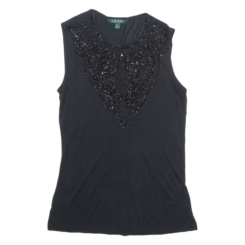 Lauren Ralph Lauren Womens Printed Vest Black Sleeveless M 1