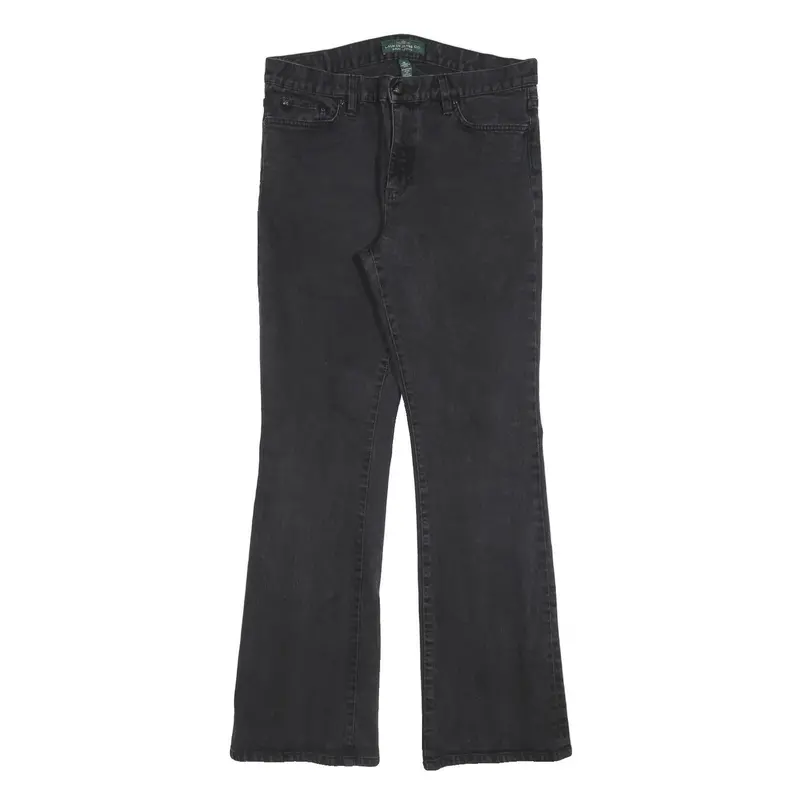 Lauren Ralph Lauren Womens Slim Fit Black Denim Jeans Cotton Blend W32 L30 1
