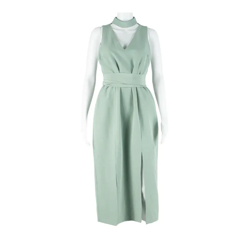 Lavish Alice Womens Pencil Dress Green Sleeveless Midi Uk 10 1