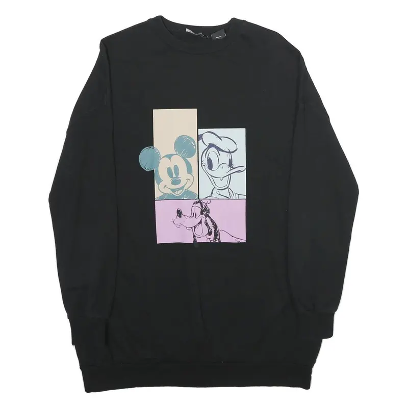 Lcw Modest Womens Black Disney Characters Crew Neck M Cotton Sweatshirt 1
