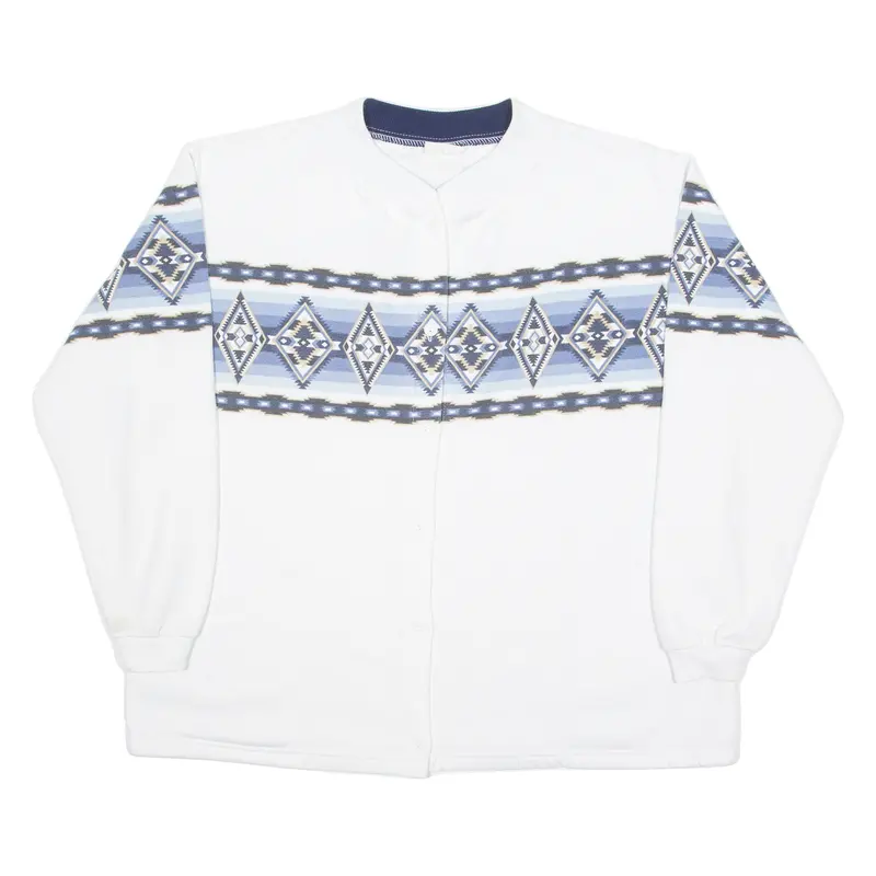Ldesigns Button Up Womens Sweatshirt White Crew Neck Xl 1