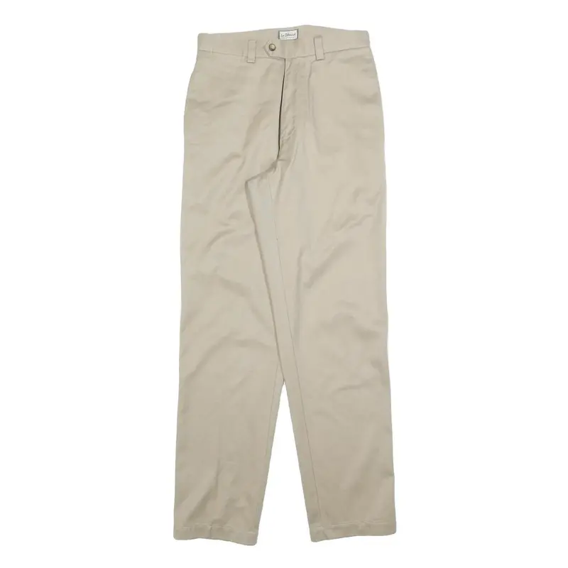 Le Colonial Womens Regular Beige Cotton Blend Trousers W30 L32 Casual Zip Close 1