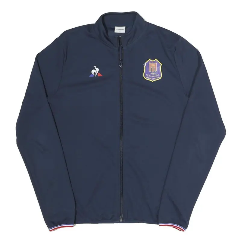 Le Coq Sportif Mens Blue M Polyester Blend Zip Jacket Plain Sports Casual 1