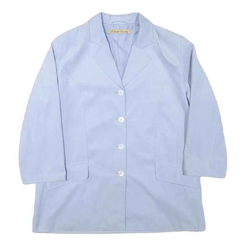 Le Temps D'harvey Womens Pale Blue Button Jacket L Polyester Blend Tailored 1