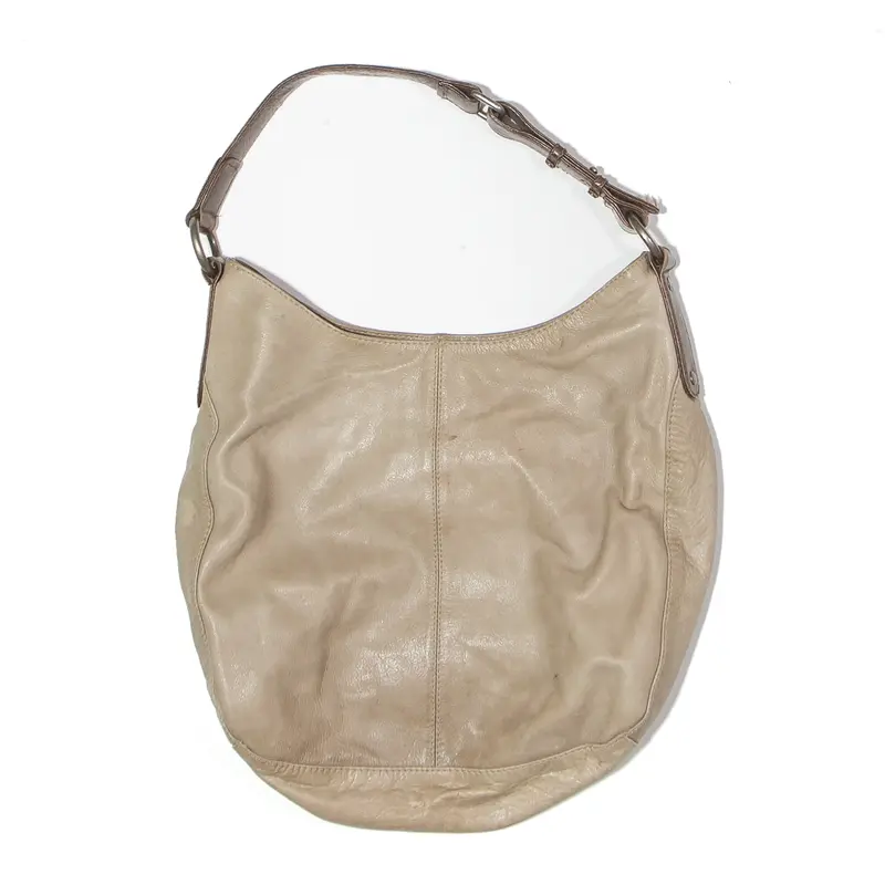 Leather Look Tote Bag Beige Womens 1