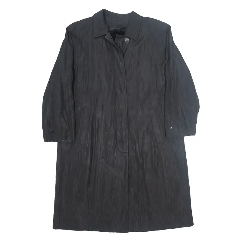 Lederer Womens Trench Coat Black L 1