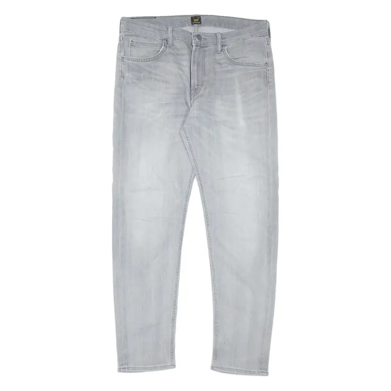 Lee Arvin Mens Jeans Grey Slim Tapered Stone Wash W33 L30 1