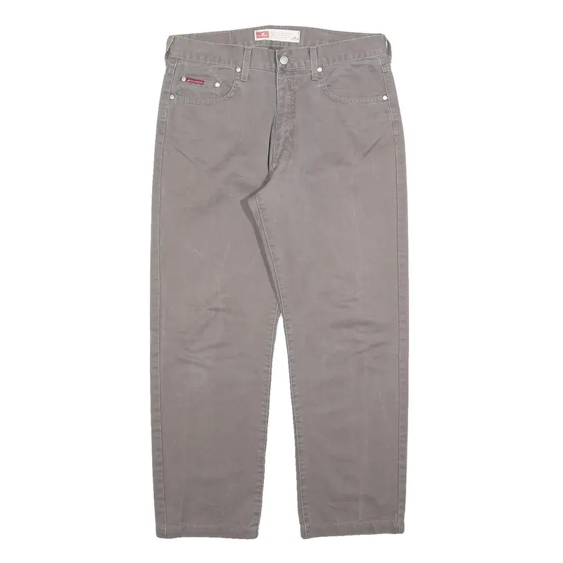 Lee Cooper Mens Cotton Blend Grey Relaxed Straight Trousers W34 L27 Zip Closure 1
