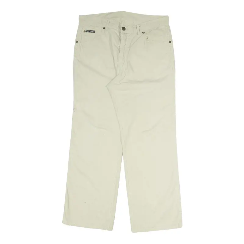 Lee Cooper Mens Cotton Blend Regular Beige Trousers W32 L27 Zip Pocket 1