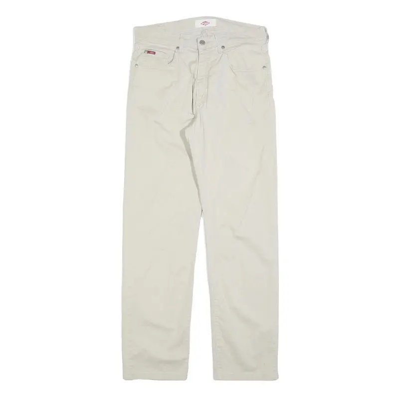 Lee Cooper Mens Cotton Blend White Regular Straight Trousers W33 L34 Classic Zip 1