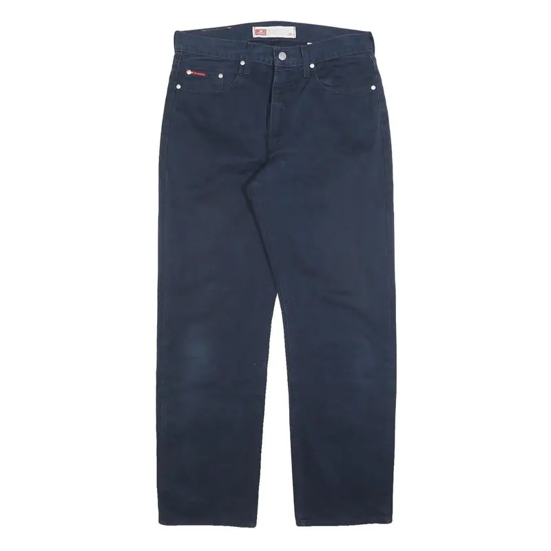 Lee Cooper Mens Cotton Navy Regular Straight Trousers W33 L30 Classic Zip 1