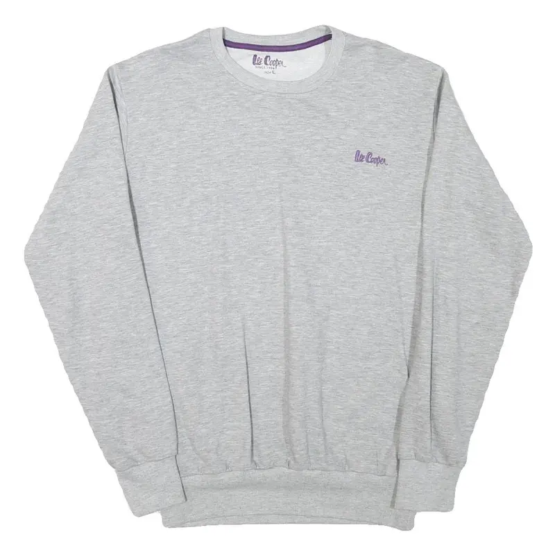Lee Cooper Mens Grey Crew Neck L Sweatshirt Cotton Blend Casual Pullover 1