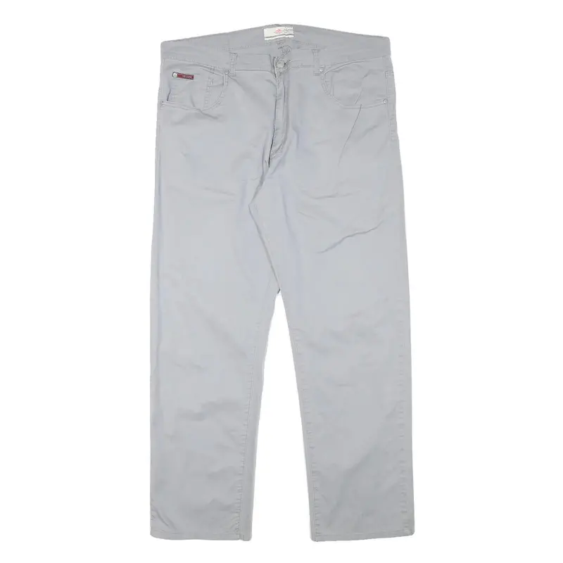 Lee Cooper Mens Regular Fit Grey Cotton Blend Trousers W37 L30 Zip Closure 1