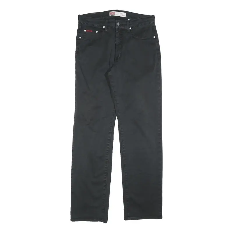 Lee Cooper Womens Regular Black Denim Cotton Blend Jeans W35 L34 Classic Fit Zip 1
