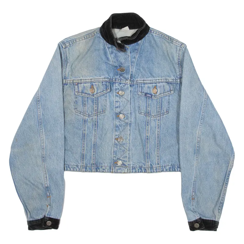 Lee Cropped Womens Denim Jacket Blue L 1