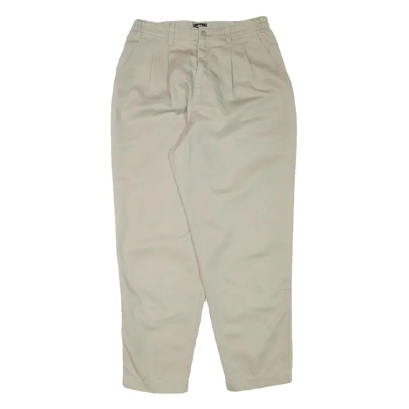 Lee Mens Cotton Blend Beige Relaxed Tapered Trousers W28 L27 Casual Comfort 1