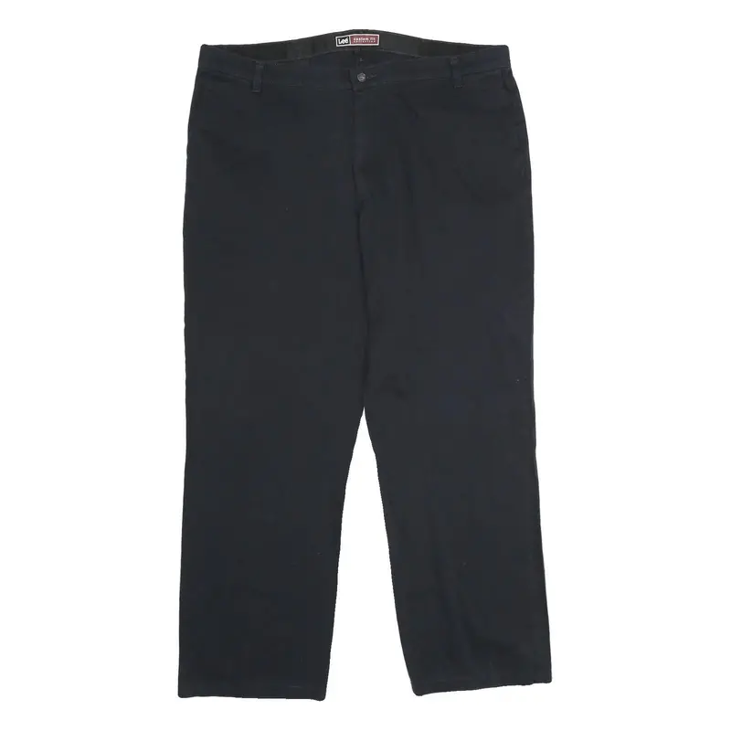 Lee Mens Cotton Blend Black Relaxed Straight Trousers W40 L32 Casual Workwear 1
