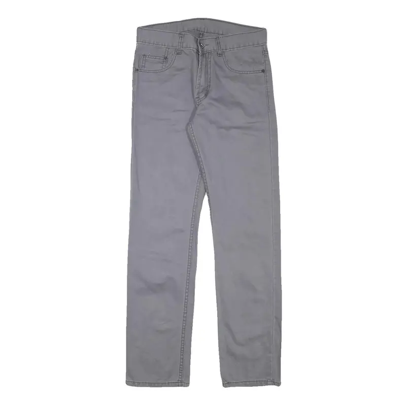 Lee Mens Cotton Blend Grey Regular Straight Trousers W29 L30 Zip Closure Casual 1